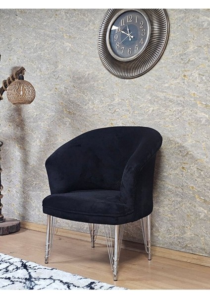 Tekli Teddy Krom Kaplama Telli Ayak Çay Seti Koltuk Tekli Berjer , Balkon, Salon, Ofis Siyah Renk 40,5 Boyut/ebat fırsatları