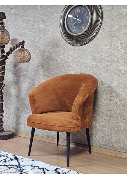 Tekli Teddy Siyah Boyalı Sivriltme Ayak Çay Seti Koltuk Tekli Berjer , Balkon, Salon, Ofis Kiremit Renk 40,5 Boyut/ebat fırsatları