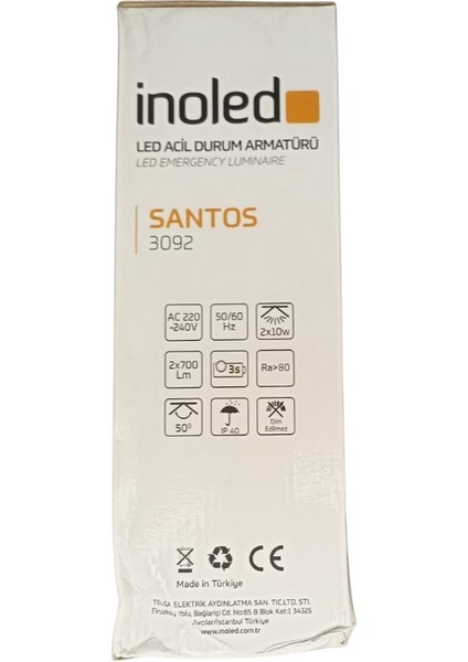 Inoled Santos 3092 LED Acil Durum Armatürü modelleri