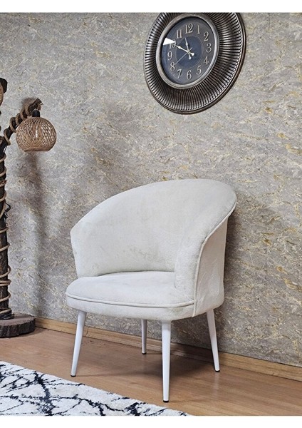Tekli Teddy Beyaz Boyalı Sivriltme Ayak Çay Seti Koltuk Tekli Berjer , Balkon, Salon, Ofis Krem Renk 40,5 Boyut/ebat fırsatları