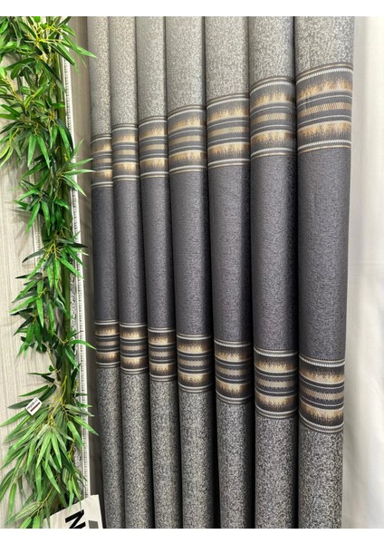 Nivemeshome Ateş FT614336 V_2540 Antrasit 1/3 Sık Pileli Fon Perde Apm