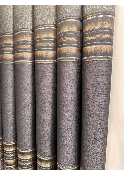 Nivemeshome Ateş FT614336 V_2540 Antrasit 1/3 Sık Pileli Fon Perde Apm