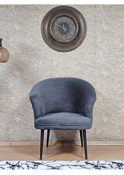 Tekli Teddy Siyah Boyalı Sivriltme Ayak Çay Seti Koltuk Tekli Berjer , Balkon, Salon, Ofis Füme Renk 40,5 Boyut/ebat fiyatları