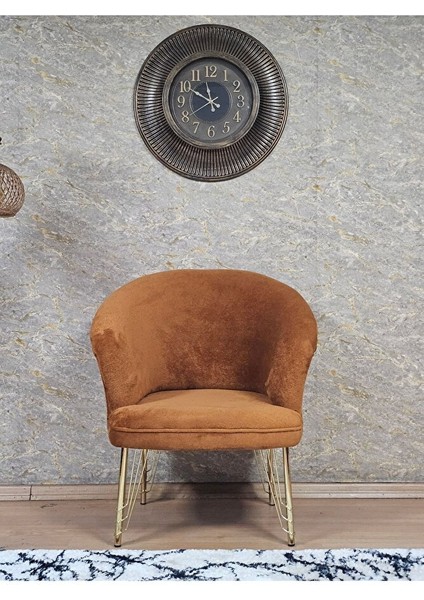 Tekli Teddy Gold Kaplama Telli Ayak Çay Seti Koltuk Tekli Berjer , Balkon, Salon, Ofis Kiremit Renk 40,5 Boyut/ebat fiyatları