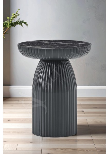 Diamond Bohem Sehpa,tekli Sehpa,yan Sehpa,zigon Sehpa - Siyah & Siyah Mermer Desenli modelleri