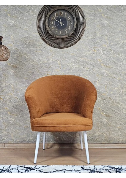Tekli Teddy Beyaz Boyalı Sivriltme Ayak Çay Seti Koltuk Tekli Berjer , Balkon, Salon, Ofis Kiremit Renk 40,5 Boyut/ebat fiyatları