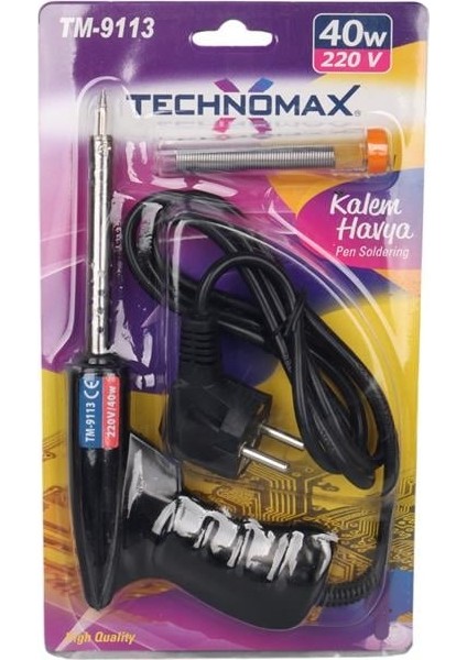 Technomax TM-9113 40 Watt Tabanca Havya Lehim Telli Lehim Makinesi AC220V 120CM Kablolu fırsatları
