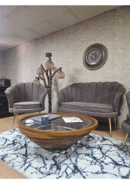 Istiridye Takım Gold Kaplama Sivriltme Ayak Çay Seti Koltuk Takımı Kahverengi Renk 110 x 48 Boyut/ebat fırsatları