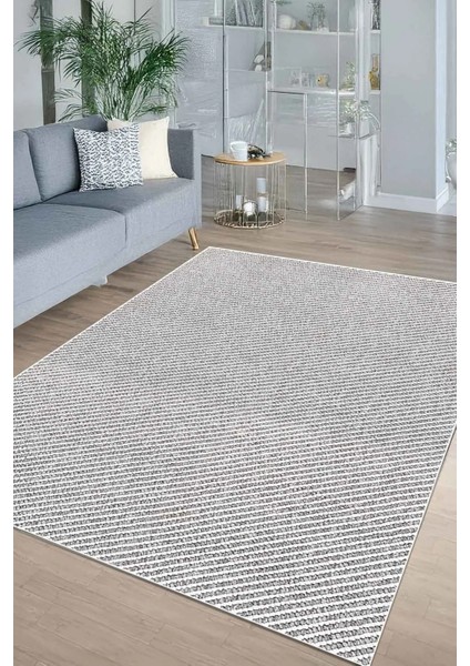 Dijital Kaymaz Yıkanabilir Gri Krem Salon Halısı Mutfak Halısı Halı Yolluk DC-7353