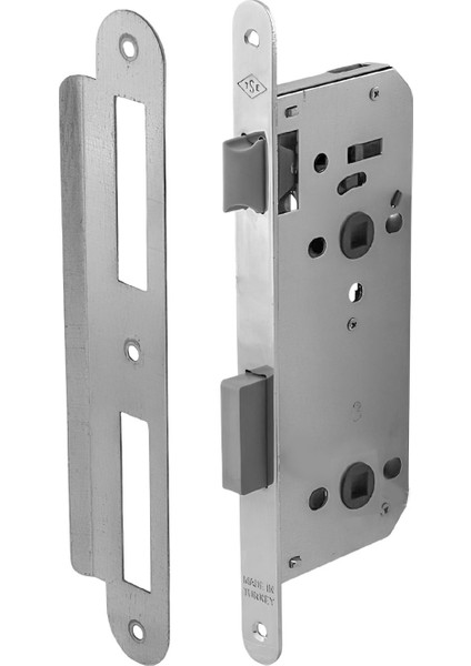 Banyo Wc Sessiz Kapı Gömme Kilidi 45 mm Iç Silindirsiz Barelsiz Dayanıklı Metal Kilit Mekanizması