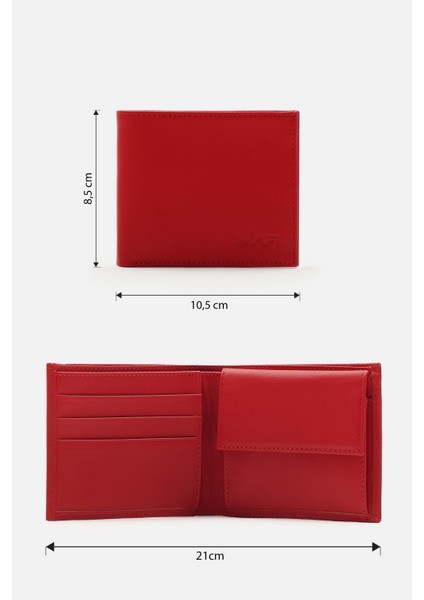 Edge Unısex Hakiki Gerçek Deri Kırmızı Cüzdan modelleri