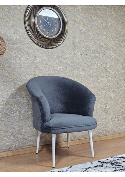 Tekli Teddy Beyaz Boyalı Sivriltme Ayak Çay Seti Koltuk Tekli Berjer , Balkon, Salon, Ofis Füme Renk 40,5 Boyut/ebat modelleri