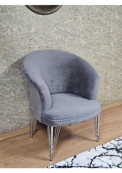 Tekli Teddy Krom Kaplama Telli Ayak Çay Seti Koltuk Tekli Berjer , Balkon, Salon, Ofis Gri Renk 40,5 Boyut/ebat fırsatları