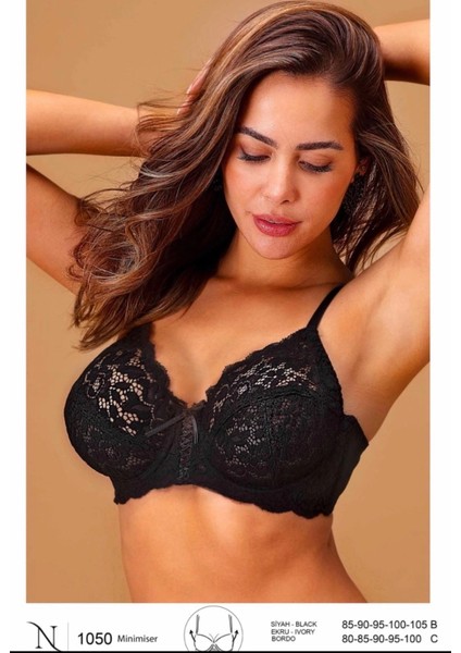 1050 Kadın Balenli Dantelli Toparlayıcı Sütyen