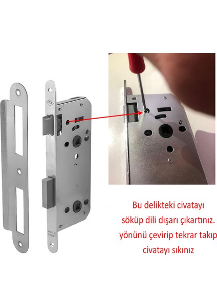 Banyo Wc Sessiz Kapı Gömme Kilidi 45 mm Iç Silindirsiz Barelsiz Dayanıklı Metal Kilit Mekanizması fırsatları