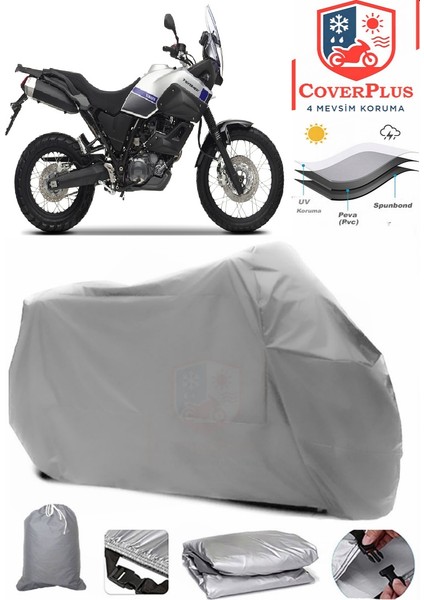 Yamaha Xtz 660ZA Tenere Branda Gri Motosiket Brandası Motor Örtüsü Çadır Su Geçirmez Motosiklet Kılıfı Motor Brandası,lastikli,taşıma Torbalı