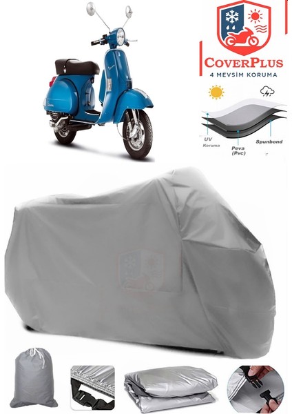 Vespa Px 150 Branda Gri Motosiket Brandası Motor Örtüsü Çadır Su Geçirmez Motosiklet Kılıfı Motor Brandası,lastikli,taşıma Torbalı