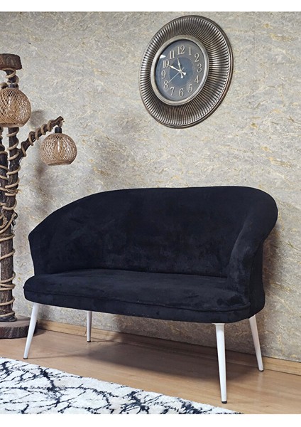 Ikili Teddy Beyaz Boyalı Sivriltme Ayak Çay Seti Koltuk Ikili Berjer , Balkon, Salon, Ofis Siyah Renk 40,5 Boyut/ebat modelleri