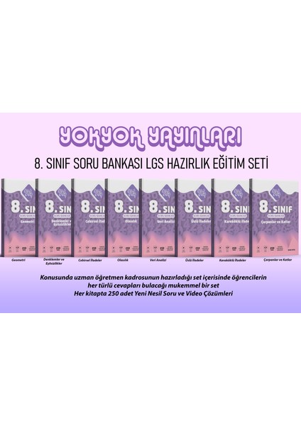 8. Sınıf Lgs Matematik Soru Bankası Tam Set - Toplam 2000 Soru 8 Kitap fiyatları