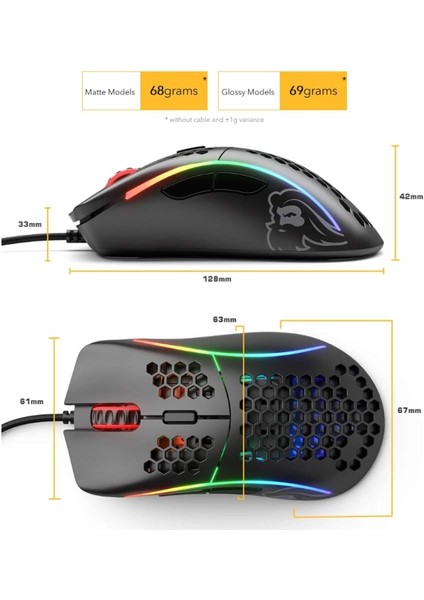 Model D Gaming Mouse Glossy - Beyaz modelleri