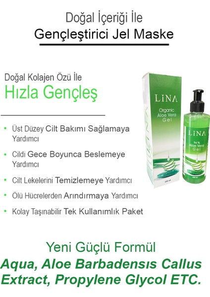 Organic Aloe Vera Jel 250 ml fırsatları