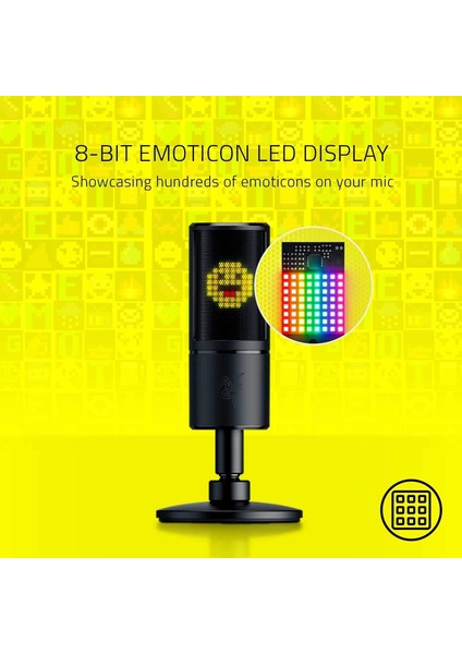Seiren Emote - Ifade Ekranlı Akış Için USB Kondenser Mikrofon (8-Bit LED Ekran, Akış Reaktif, fiyatları