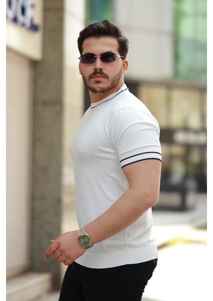 Erkek Bisiklet Yaka Ribanalı Kısa Kollu Tshirt fiyatları