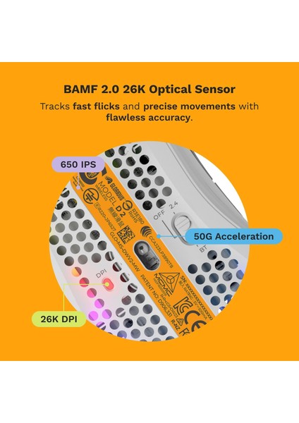 Oyun Modeli D 2 Kablosuz Oyun Faresi - Süper Hafif 66 G, 210 Saate Kadar Pil, 26K Opt. Sens indirimleri