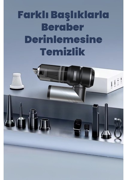 Yeni 16000PA Güçlü Portatif Vakumlu ve Üflemeli Katlanabilir Araç Içi Süpürge Pro HL-121 modelleri