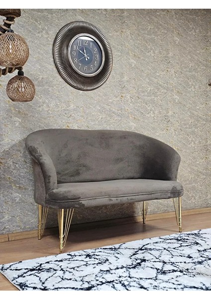 Ikili Teddy Gold Kaplama Telli Ayak Çay Seti Koltuk Ikili Berjer , Balkon, Salon, Ofis Kahverengi Renk 110 x 49 Boyut/ebat fiyatları