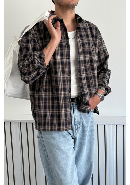 Erkek Oversize %100 Pamuk Ekose Gömlek fiyatları