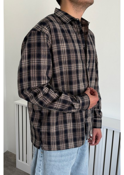 Erkek Oversize %100 Pamuk Ekose Gömlek fırsatları