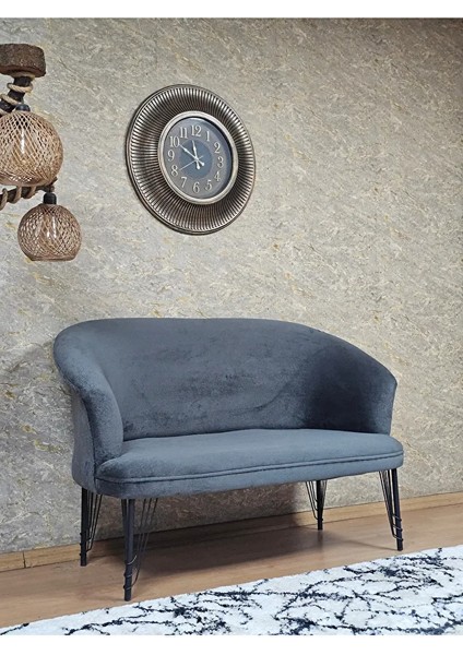 Ikili Teddy Siyah Boyalı Telli Ayak Çay Seti Koltuk Ikili Berjer , Balkon, Salon, Ofis Füme Renk 40,5 Boyut/ebat fiyatları