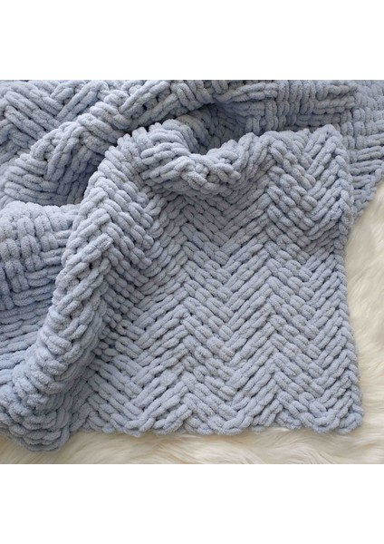 El Örgüsü Puffy Peluş Bebek Battaniyesi 90*90 cm