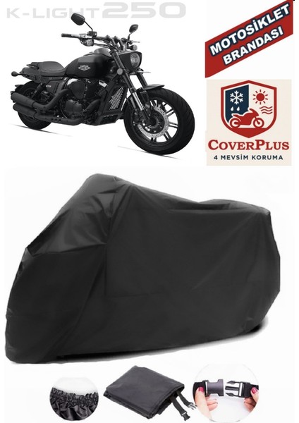 Rks K-Light 250 Branda Siyah Motosiket Brandası Motor Örtüsü Çadır Su Geçirmez Motosiklet Kılıfı Motor Brandası,lastikli,taşıma Torbalı