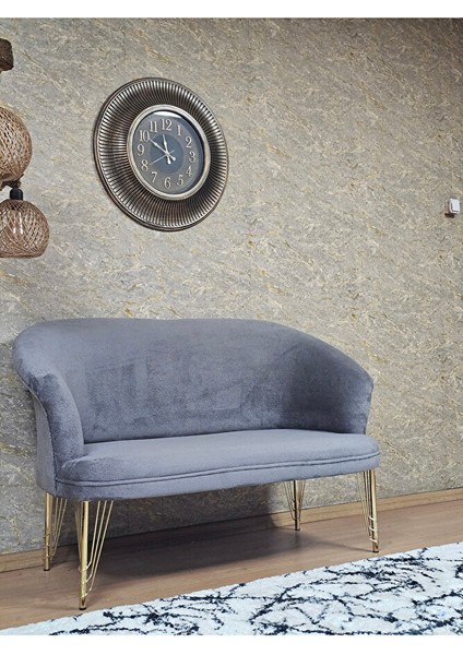 Ikili Teddy Gold Kaplama Telli Ayak Çay Seti Koltuk Ikili Berjer , Balkon, Salon, Ofis Gri Renk 110 x 49 Boyut/ebat fiyatları