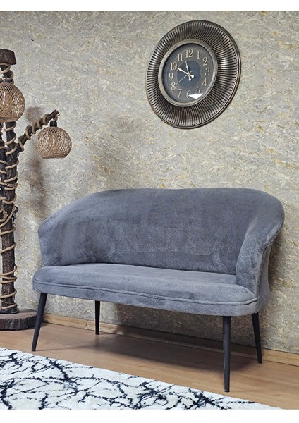 Ikili Teddy Siyah Boyalı Sivriltme Ayak Çay Seti Koltuk Ikili Berjer , Balkon, Salon, Ofis Gri Renk 40,5 Boyut/ebat modelleri