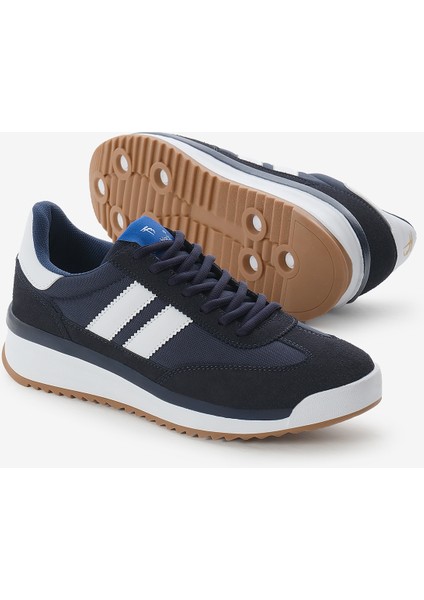 Unisex Lacivert Termo Taban Çift Şeritli Bağcıklı Spor Ayakkabı fırsatları