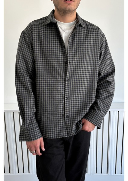 Erkek Oversize %100 Pamuk Ekose Gömlek fırsatları