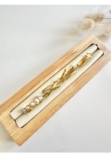 Kararmaz Çelik Inci Detaylı 4'lü Ayarlanabilir Yüzük Seti fiyatları