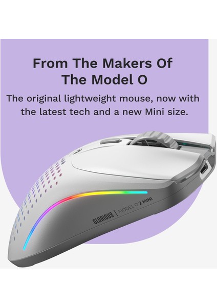 Model O 2 Mini Kablosuz Beyaz Oyuncu Faresi: 57 Gram, 210 Saate Kadar Pil Ömrü, Çifte Kablo fiyatları