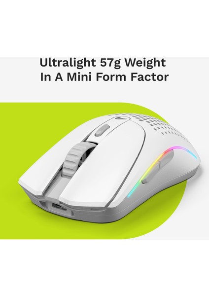 Model O 2 Mini Kablosuz Beyaz Oyuncu Faresi: 57 Gram, 210 Saate Kadar Pil Ömrü, Çifte Kablo modelleri