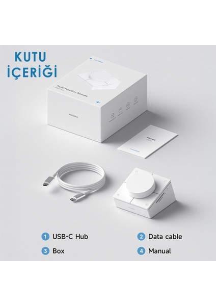 Knob Usb-C Hub | Rgb Docking Station | 4K@60Hz Hdmı, 100W Pd, 2.5g Lan, Usb-C, 2×usb3.0, Sd/microsd, Aux – MacBook & iPad Pro Uyumlu (Beyaz) fiyatları