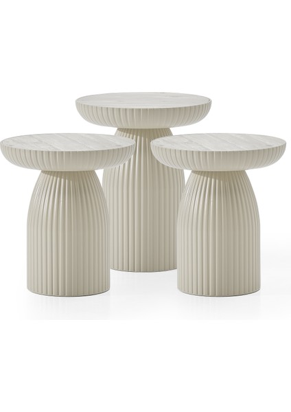 , Dıamond, Bohem Sehpa, 3'lü Set, Yan Sehpa, Zigon Sehpa - Soho (Bej) Renk fırsatları