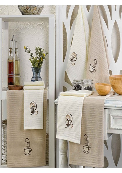 6 Parça %100 Pamuk 40 x 60CM Kahve Desenli Mutfak Havlusu Seti Mutfak Kurulama Bezi Seti Alantech fiyatları