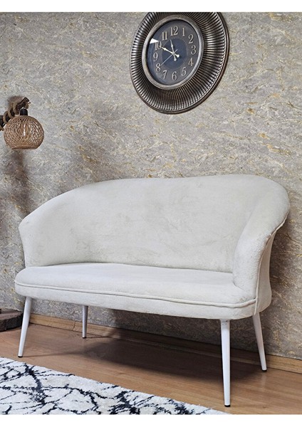 Ikili Teddy Beyaz Boyalı Sivriltme Ayak Çay Seti Koltuk Ikili Berjer , Balkon, Salon, Ofis Krem Renk 40,5 Boyut/ebat modelleri
