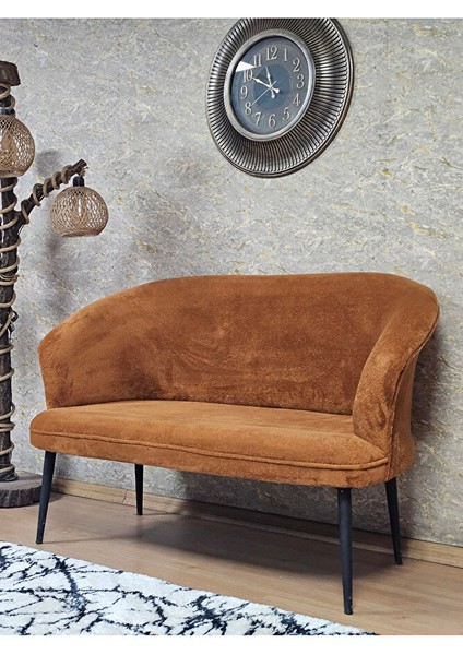 Ikili Teddy Siyah Boyalı Sivriltme Ayak Çay Seti Koltuk Ikili Berjer , Balkon, Salon, Ofis Kiremit Renk 40,5 Boyut/ebat modelleri