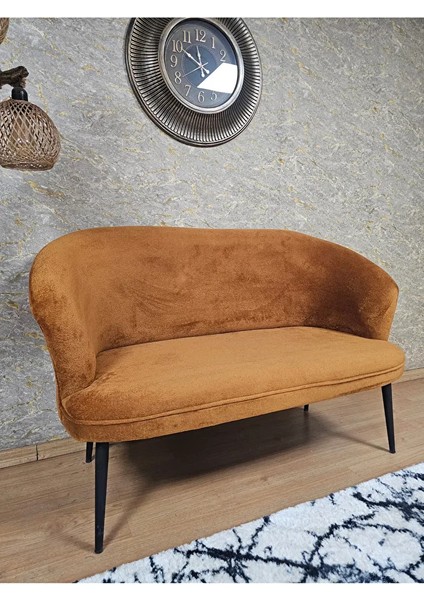 Ikili Teddy Siyah Boyalı Sivriltme Ayak Çay Seti Koltuk Ikili Berjer , Balkon, Salon, Ofis Kiremit Renk 40,5 Boyut/ebat fırsatları