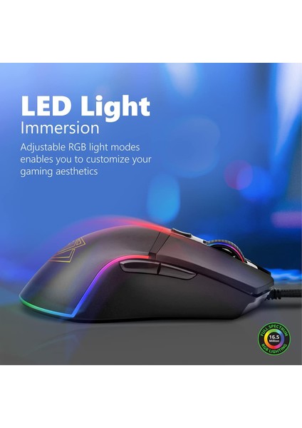 Oyuncu Mouse Gecikmesiz Hassas Oyun Özel LED Işıklı 6.400 Dpi - Vertux Argon indirimleri