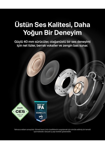 Soundform Isolate Aktif Gürültü Engelleyici Kafaüstü Kulaklık – Siyah, 60 Saat Pil Ömrü, Deri fiyatları